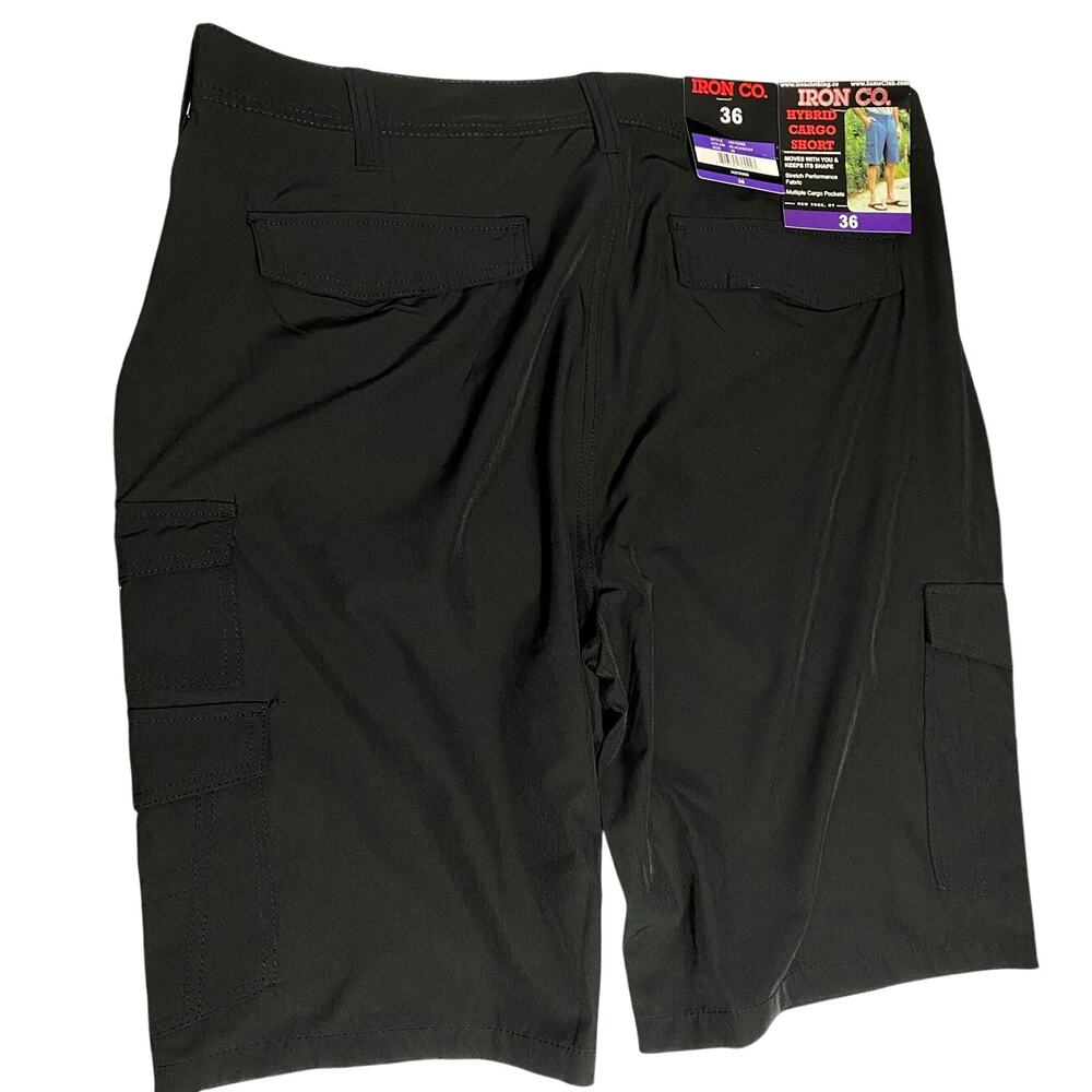 IRON CO. Cargo Belted Shorts Black Size 36 NEW